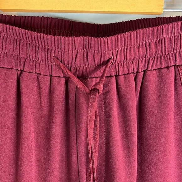 Solitaire Anthopologie Burgundy High Rise Drawstring Pants Size Small - Picture 4 of 10
